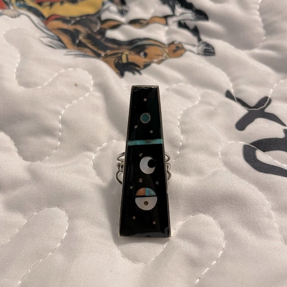 Stamped Sterling cosmic ring, size 6